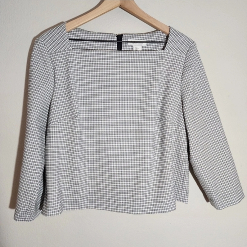 Rachel Zoe • Black and White Plaid Top